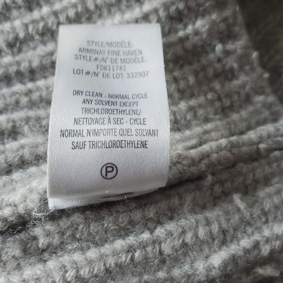 Theory Cashmere Blend Wool Sweater Size L Long Sleeve Ribbed Knit Pullover - Picture 10 of 12